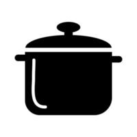 ícone de estilo silhueta de panela de cozinha vetor