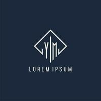 sim inicial logotipo com luxo retângulo estilo Projeto vetor