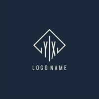 yx inicial logotipo com luxo retângulo estilo Projeto vetor