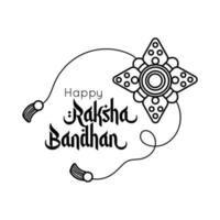 estilo de linha de acessórios de pulseira de flores feliz raksha bandhan vetor