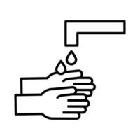 ícone de estilo de linha de lavagem de mãos vetor