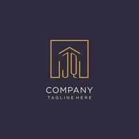 jq inicial quadrado logotipo projeto, moderno e luxo real Estado logotipo estilo vetor