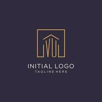 vu inicial quadrado logotipo projeto, moderno e luxo real Estado logotipo estilo vetor