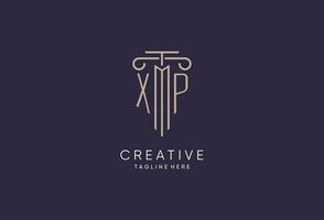 xp logotipo inicial pilar Projeto com luxo moderno estilo melhor Projeto para legal empresa vetor