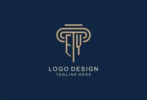 ey inicial pilar logotipo, elegante e luxo lei empresa logotipo vetor