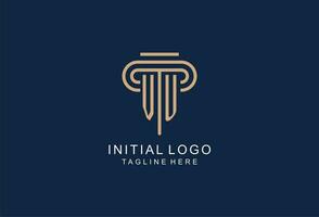 vu inicial pilar logotipo, elegante e luxo lei empresa logotipo vetor