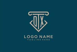 boi inicial com pilar ícone projeto, limpar \ limpo e moderno advogado, legal empresa logotipo vetor