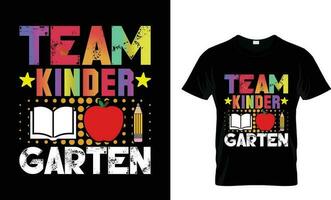 equipe Jardim da infância t camisa projeto, costas para escola camisa, costas para escola tipografia t camisa Projeto vetor