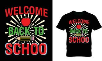 bem-vinda costas para escola camiseta projeto, cartazes, cumprimento cartões, têxteis, e adesivo vetor ilustração