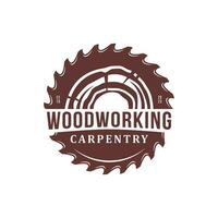 madeira trabalhos logotipo Projeto modelo vetor