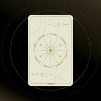 ouro e branco tarot cartão com uma Estrela em uma Preto fundo com estrelas. tarot simbolismo. mistério, astrologia, esotérico vetor