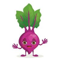 vegetal desenho animado personagem - beterraba. vegetal com uma face, braços e pernas. vetor gráfico.
