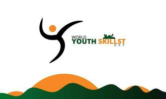 mundo juventude Habilidades dia logotipo e postar Projeto vetor