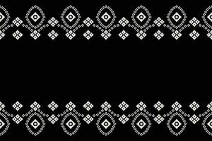 étnico geométrico tecido padronizar Cruz ponto.ikat bordado étnico oriental pixel padronizar Preto fundo. resumo,vetor,ilustração. textura,vestuário,quadro,decoração,motivos,seda papel de parede. vetor