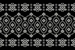 étnico geométrico tecido padronizar Cruz ponto.ikat bordado étnico oriental pixel padronizar Preto fundo. resumo,vetor,ilustração. textura,vestuário,quadro,decoração,motivos,seda papel de parede. vetor