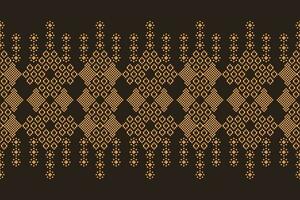 étnico geométrico tecido padronizar Cruz ponto.ikat bordado étnico oriental pixel padronizar Castanho fundo. resumo,vetor,ilustração. textura,vestuário,cachecol,decoração,motivos,seda papel de parede. vetor