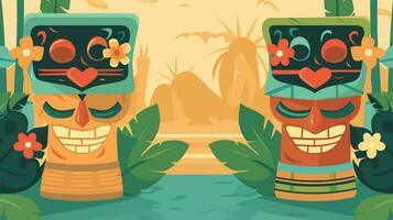 tiki festival fundo vetor ilustração