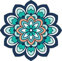 lindo e colorida mandala arte ilustração para parede decoração, adesivos e decoração vetor