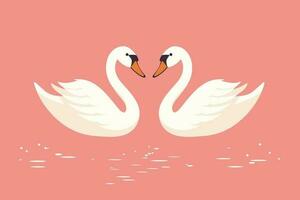 dois cisnes formado amor forma ilustração, dois cisnes formado amor forma, cisnes significou para amor, amante dia fundo, dia dos namorados dia fundo vetor