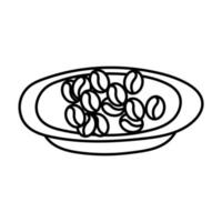 ícone de estilo de linha de semente de grão de café vetor