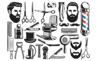 barbeiro fazer compras elementos vetor e ilustração
