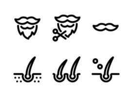 simples conjunto do barbearia vetor linha ícones