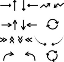 Setas; flechas ícone definir. vetor