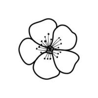 sakura cereja Flor flor linha arte vetor ilustração