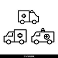 ícone de ambulância em fundo branco. vetor