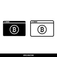 bitcoin ícone Forma de pagamento símbolo placa. criptomoeda logotipos. simples vetor. vetor