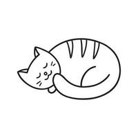 gato doodle. casa escritório dentro esboço estilo. mão desenhado vetor ilustração isolado em branco fundo.