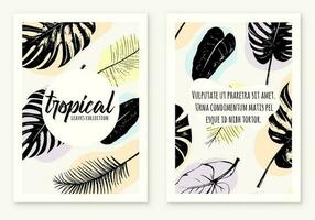 modelo poster ilustração tropical plantas e folhas, mão desenhado estilo, esboço esboço. rede bandeira. vetor