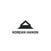 hanok coreano tradicional casa logotipo ícone ilustração Projeto vetor