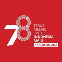 logotipo cabana 78 ri Indonésia independência dia vetor
