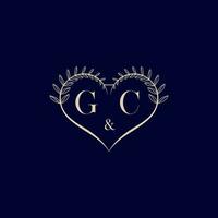 gc floral amor forma Casamento inicial logotipo vetor