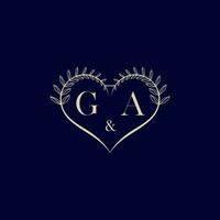 ga floral amor forma Casamento inicial logotipo vetor