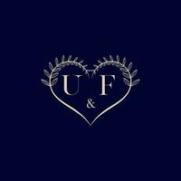 uf floral amor forma Casamento inicial logotipo vetor