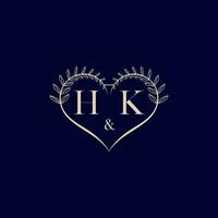 hk floral amor forma Casamento inicial logotipo vetor