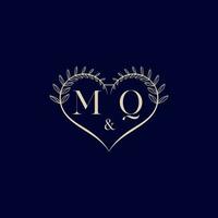 mq floral amor forma Casamento inicial logotipo vetor