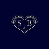 sb floral amor forma Casamento inicial logotipo vetor