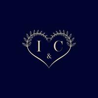 ic floral amor forma Casamento inicial logotipo vetor