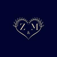 zm floral amor forma Casamento inicial logotipo vetor