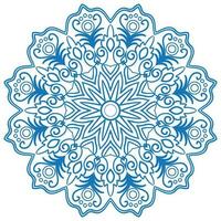 mandala desenhando para coloração azul linhas. branco fundo coloração livro vetor