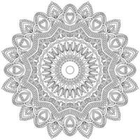 mandala desenhando para coloração Preto linhas. branco fundo vetor