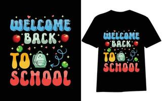 costas para escola camiseta projeto, primeiro dia às escola , cem dias do escola, tipografia camiseta Projeto para crianças. vetor