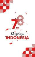 feliz indonésio independência dia com vermelho e branco fita e potrait fundo padronizar vetor