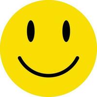 amarelo sorrir emoji ícone vetor . amarelo feliz face ícone com sorriso.