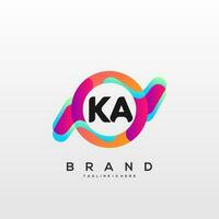 carta ka inicial logotipo vetor com colorida