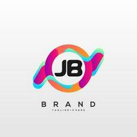 carta jb inicial logotipo vetor com colorida