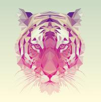 Projeto gráfico do tigre poligonal. vetor